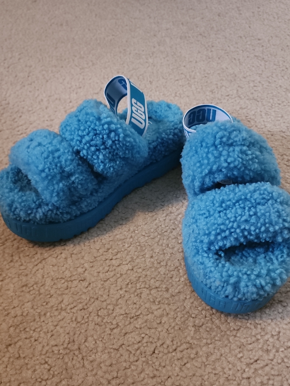 Ugg Blue Platform Shoes, Womens Size 7, Preowned But VGUC